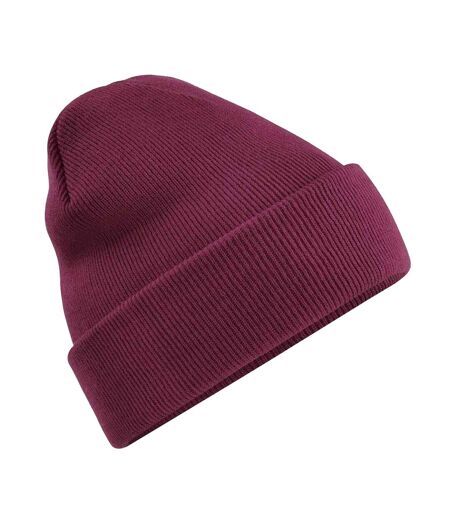 Bonnet À Manchettes Original Pour Adultes, Unisexe Bordeaux Beechfield