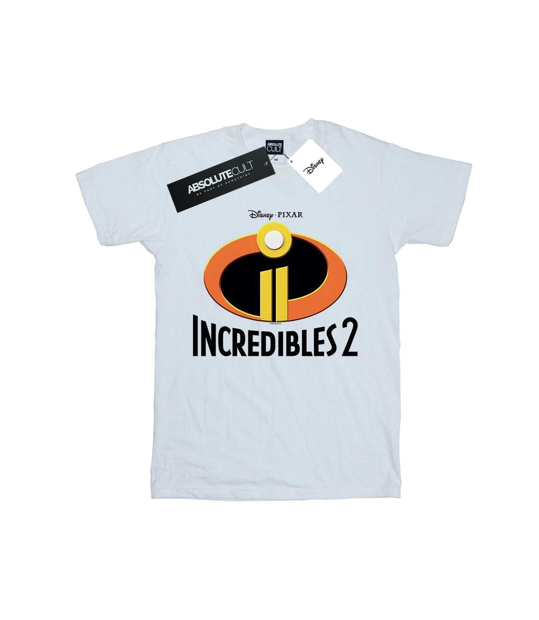 Disney Womens/Ladies Incredibles 2 Emblem Logo Cotton Boyfriend T-Shirt (Blanc) - UTBI41930-1