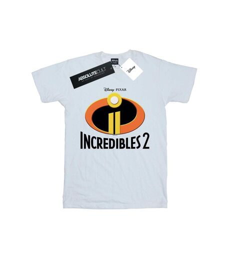 Disney Womens/Ladies Incredibles 2 Emblem Logo Cotton Boyfriend T-Shirt (Blanc) - UTBI41930
