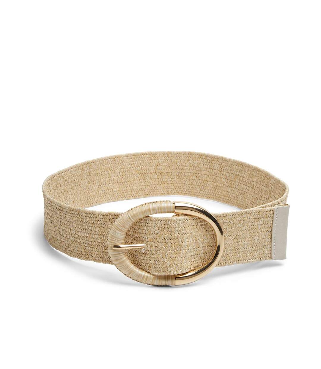 Ceinture en Paille Beige Femme Pieces Waist Belt - T 70-1