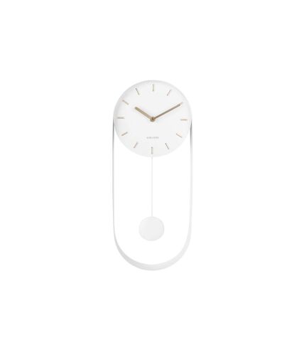 Horloge à balancier design Charm - H. 50 cm - Blanc