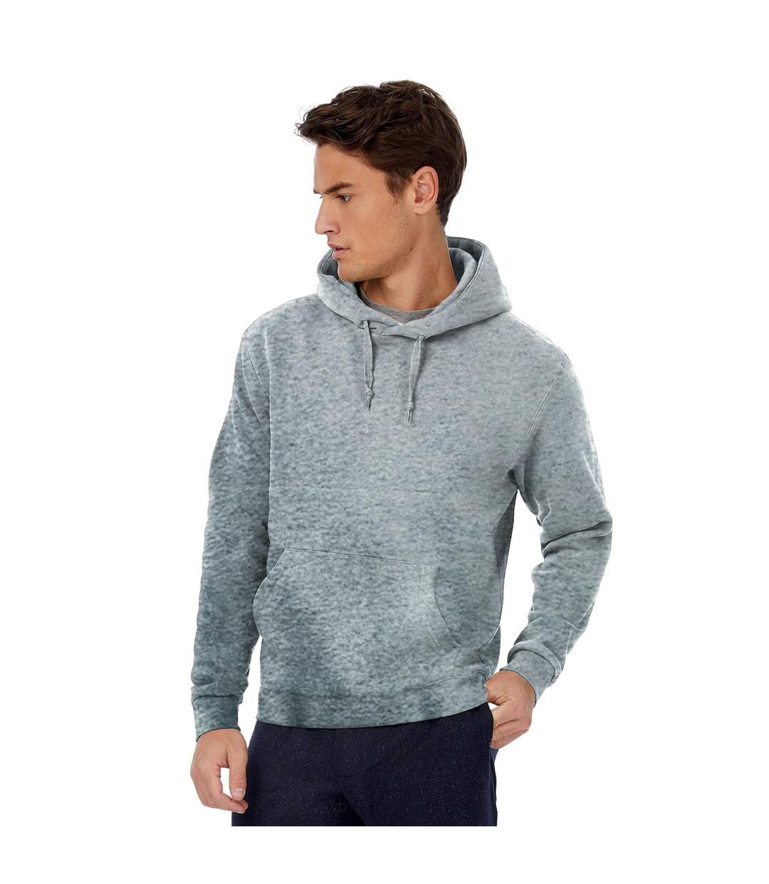 B&c Mens Sweatshirt À Capuche / Hoodie Gris Chiné B And C-1