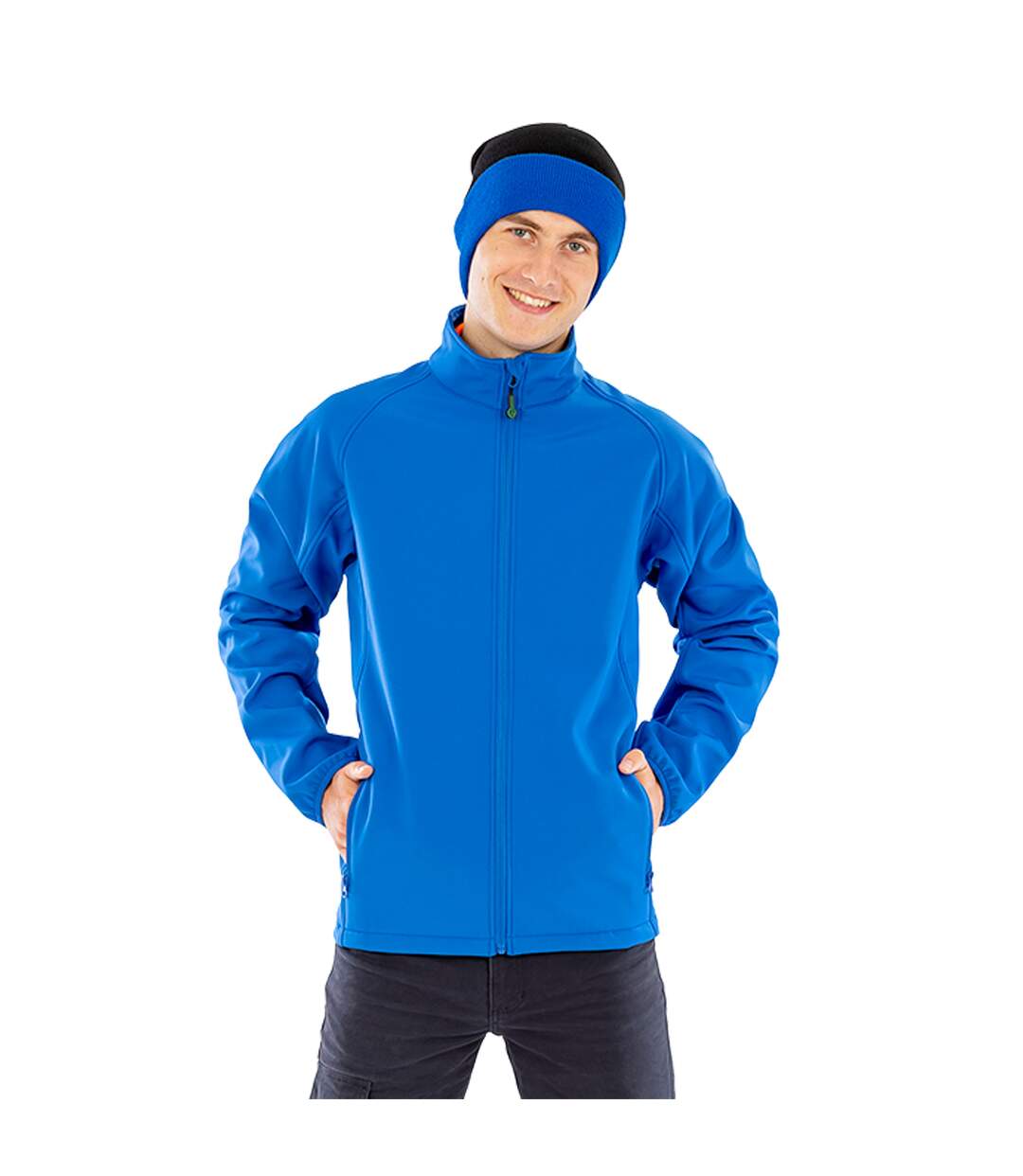 Mens printable soft shell jacket royal blue Result Genuine Recycled-3