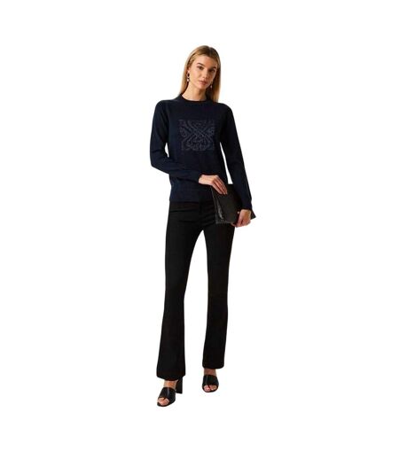 Pull Motif/style Logo Femme Bleu Marine Biba
