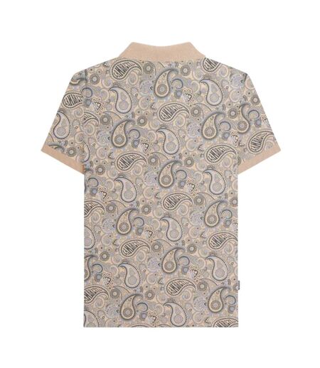 Polo Motif/style Cachemire Homme Beige Gris Lambretta