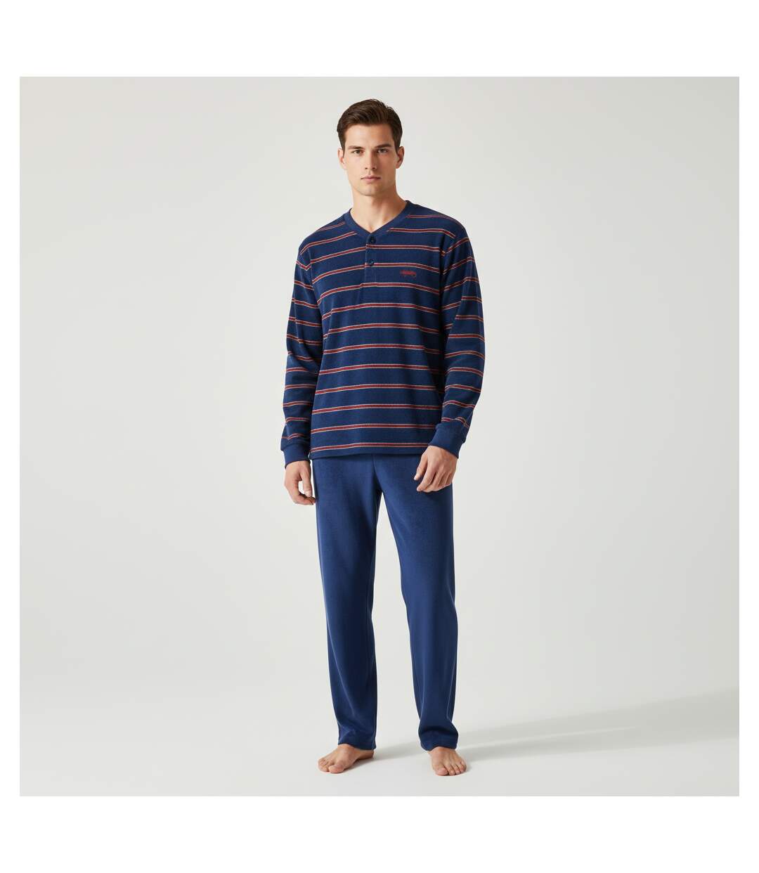 Pyjama Homme Hiver Polaire Doux RAYURE Z2654-4