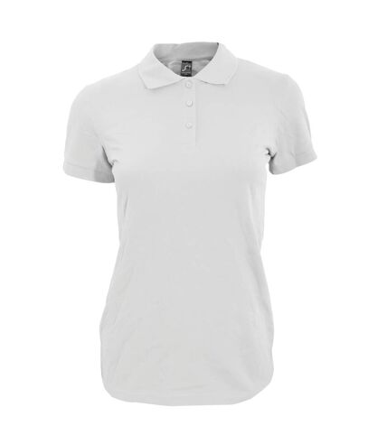 SOLS Womens/Ladies Perfect Pique Short Sleeve Polo Shirt (White)