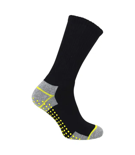 24 Pairs Mens Non Slip Grip Work Socks | Breathable Durable Boot Socks with Grips