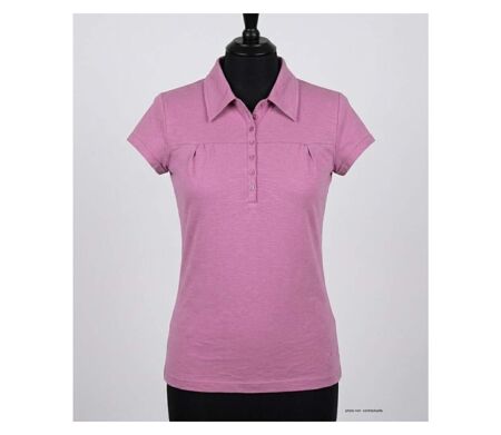 Polo MAYFLOWER DUSTY4 mauve à fronces : l'élégance féminine en pur coton