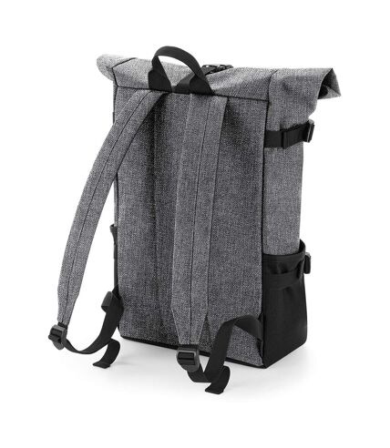 BagBase Block Roll-Top Backpack (Gray Marl/Black) (One Size) - UTPC3592