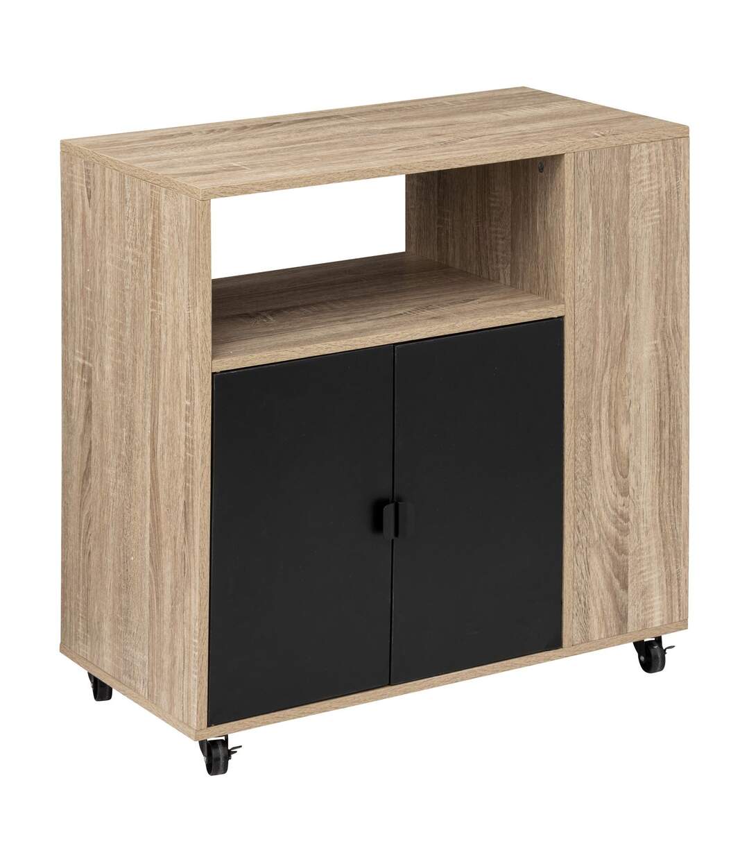 Desserte de rangement avec portes en bois ALIAJ - Beige-1