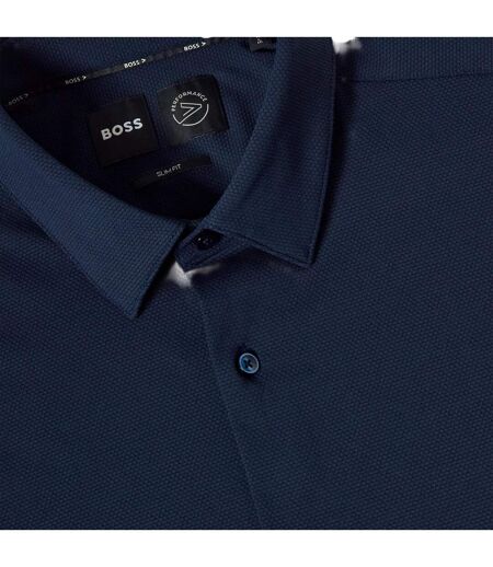 Chemise Manches Longues Homme Bleu Foncé Boss