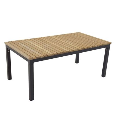 Table basse de jardin en alu et teck Brasilia Blanc