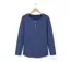 MAYFLOWER NOBEL3 : Tee-shirt manches longues bleu imprimé avec col rond boutonné-2