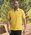 Pack of 3 Men's Jersey Polo Shirts - Ecru Navy Yellow Atlas For Men