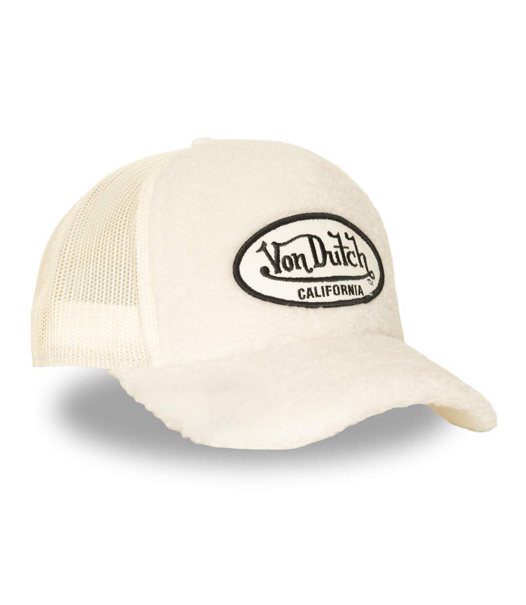 Casquette baseball avec filet adulte en sherpa Sherpa Cream Vondutch-4