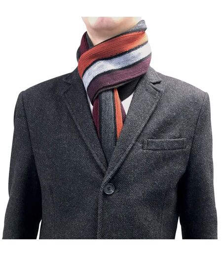 Mens Italian Inspired Warm Knitted Striped Winter Scarf