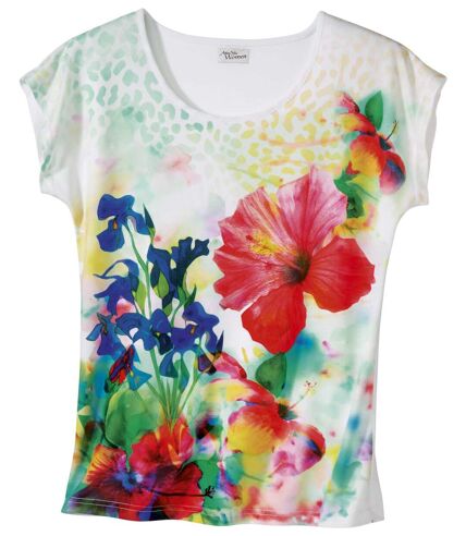 T-Shirt mit Blütenmotiv