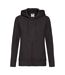 Womens/ladies premium hooded lady fit hoodie black Fruit of the Loom