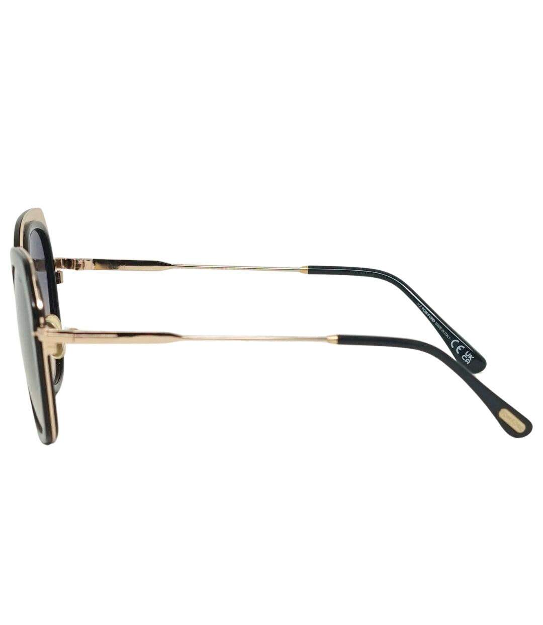 Womens/ladies Kenyan Sunglasses One Size Gold Black Tom Ford-2