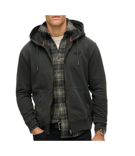 Sweat zippé grise homme superdry essential washed ziphood - xxl