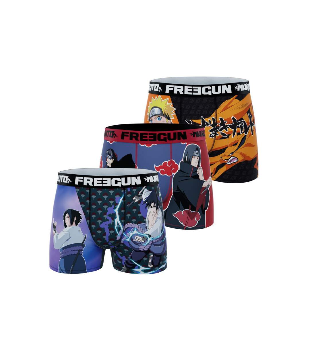 Lot de 3 boxers homme Naruto Shippuden Freegun-1