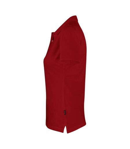 Womens/ladies Neptune Polo Shirt Dark Red James Harvest