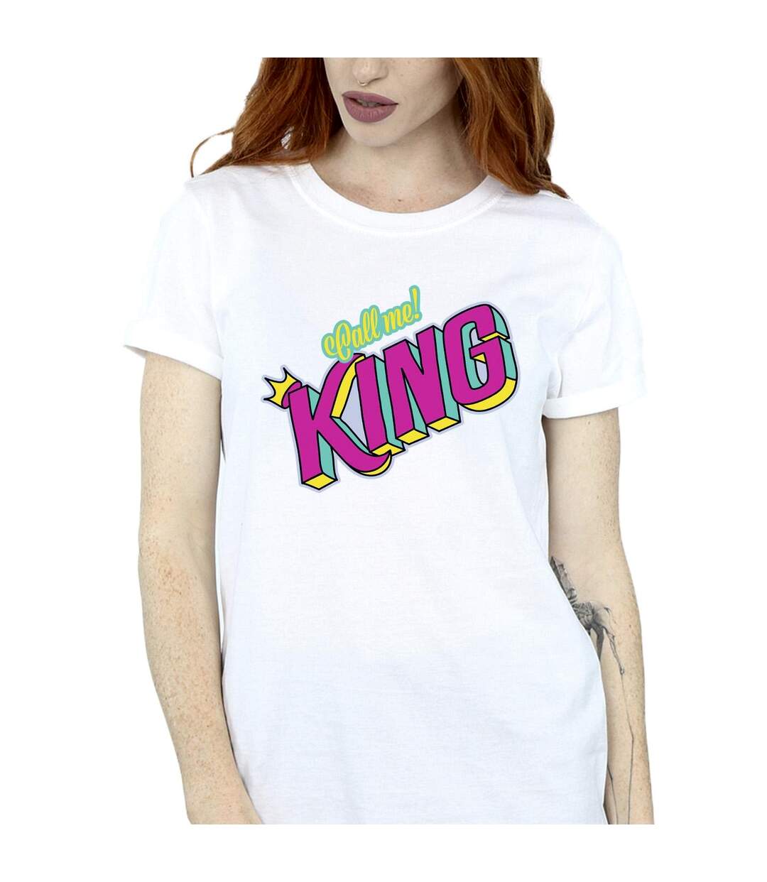 Disney Womens/Ladies The Lion King Classic King Cotton Boyfriend T-Shirt (Blanc) - UTBI29518-3