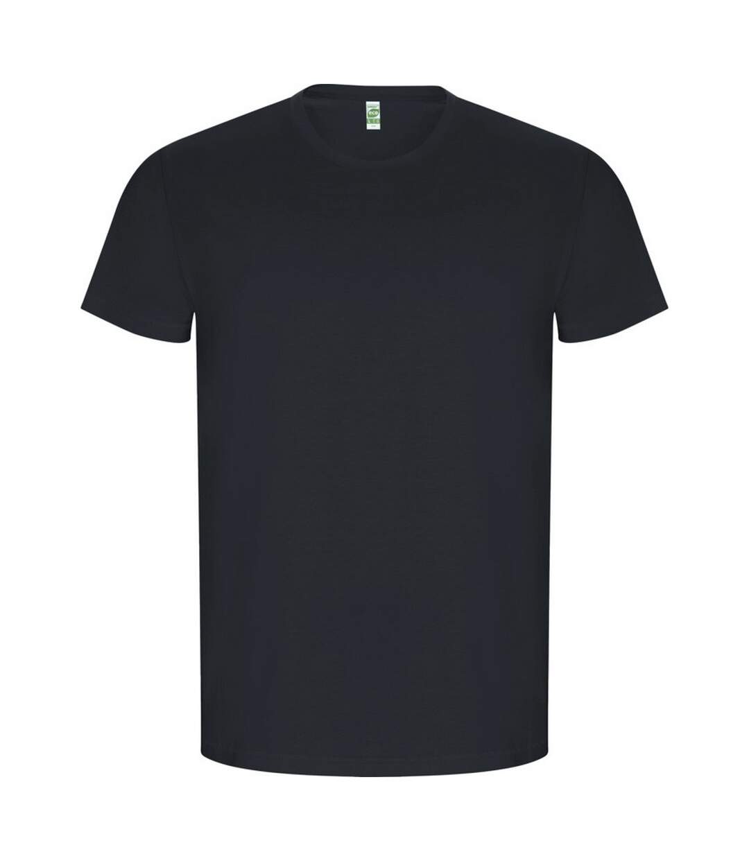 Mens golden plain short-sleeved t-shirt ebony Roly-1
