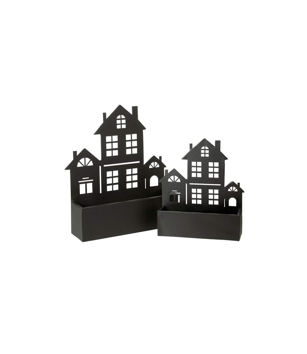 Jardinière Murale en Métal Maison 47cm Noir