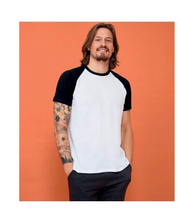T-shirt Manches Courtes Funky Homme Blanc Noir SOLS