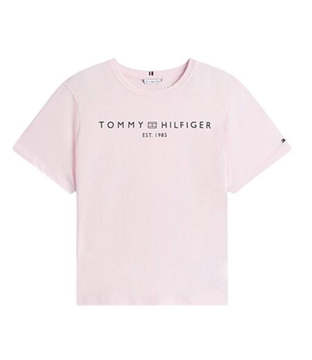 T-shirt Motif/style Logo Rogné Femme Rose Clair Tommy Hilfiger
