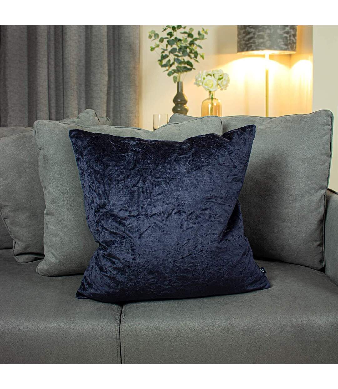 Kassaro crushed velvet cushion cover one size ink Ashley Wilde