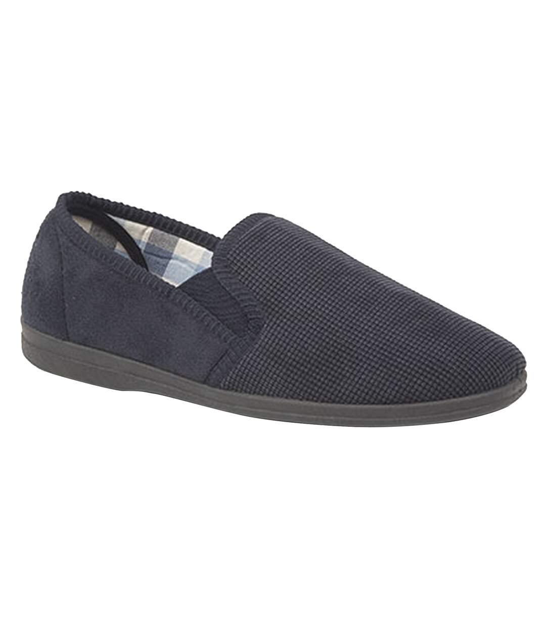 Sleepers Mens Harry Memory Foam Twin Gusset Slippers (Navy) - UTDF1247-1