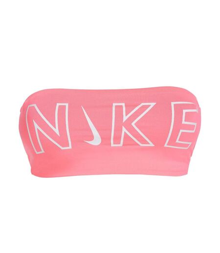 Haut de maillot de bain Rose Fluo Femme Nike Bandeau Bikini Top - L