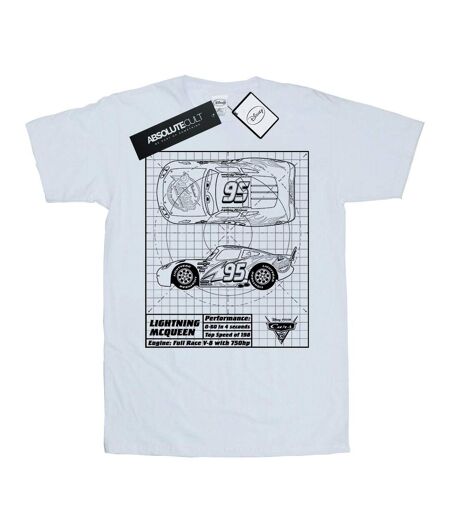 Disney - T-shirt CARS LIGHTNING MCQUEEN BLUEPRINT - Femme (Blanc) - UTBI16072