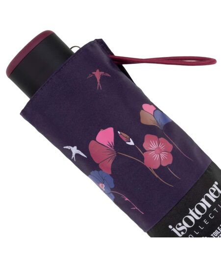 Isotoner Parapluie femme compact, solide, ultra déperlant, à ouverture manuelle