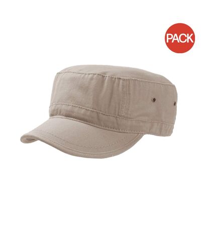 Lot de 2  casquettes militaire adulte beige Atlantis