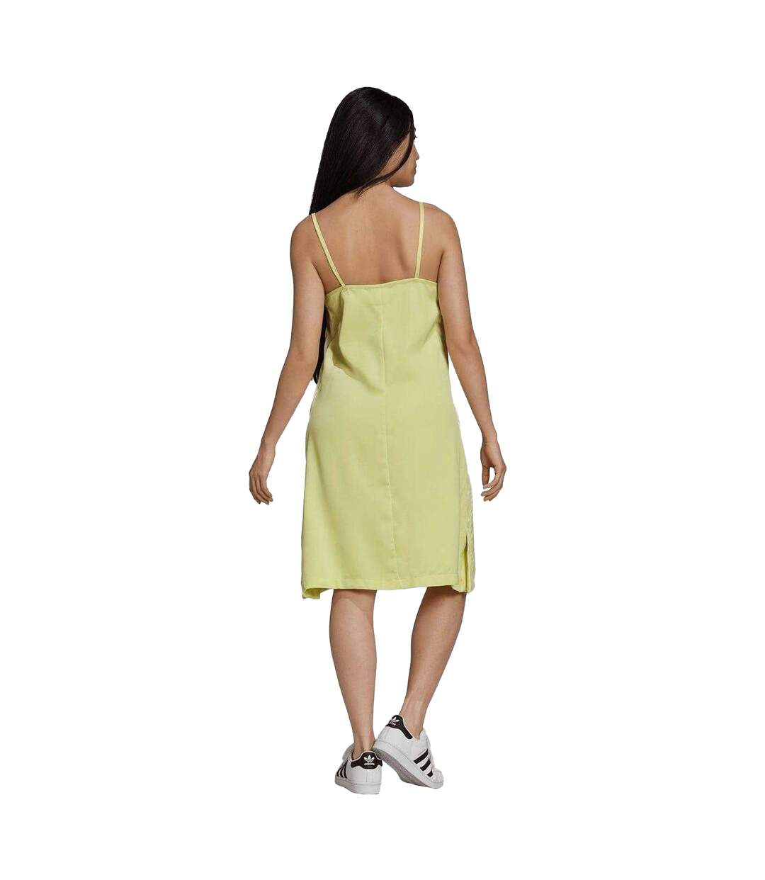 Womens/ladies Originals Square Neck Slip Dress Green Adidas-3