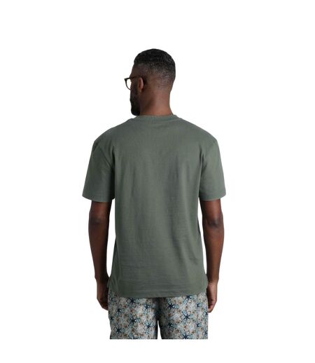 Mens keaton organic cotton pocket t-shirt army green Weird Fish