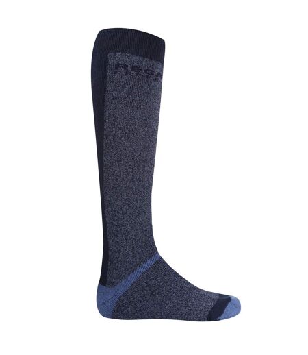 Regatta Mens Pro Assorted Designs Boot Socks Set (Pack of 2) (Blue/Black)