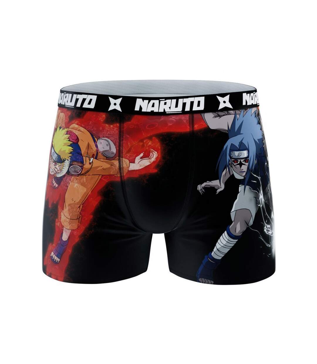 NARUTO Boxer Homme Microfibre ASS1 Noir Orange