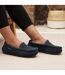 Ladies Evie Navy Sheepskin Slipper Moccasin-2