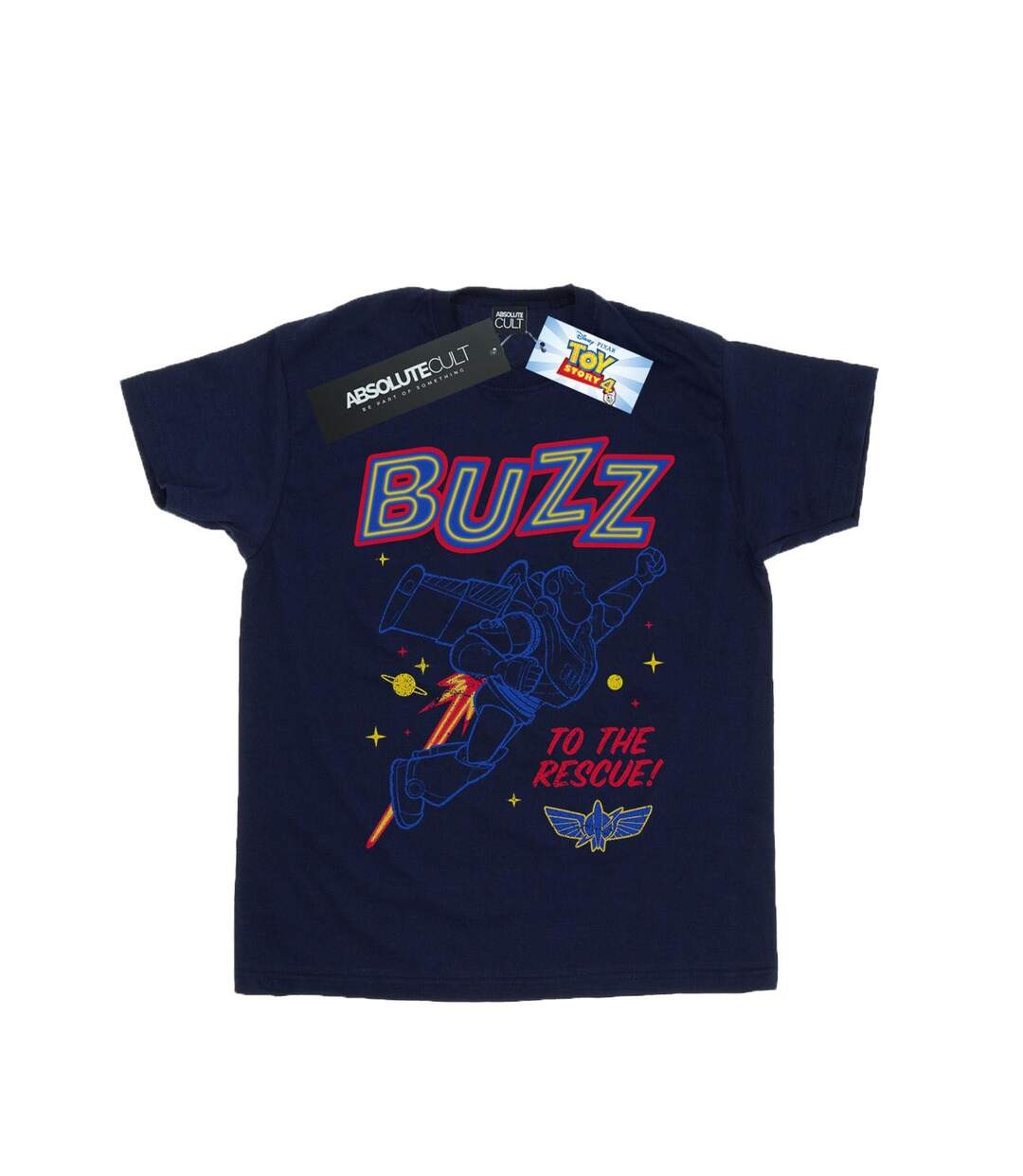 Disney Womens/Ladies Toy Story 4 Buzz To The Rescue Cotton Boyfriend T-Shirt (Bleu marine) - UTBI46964-1