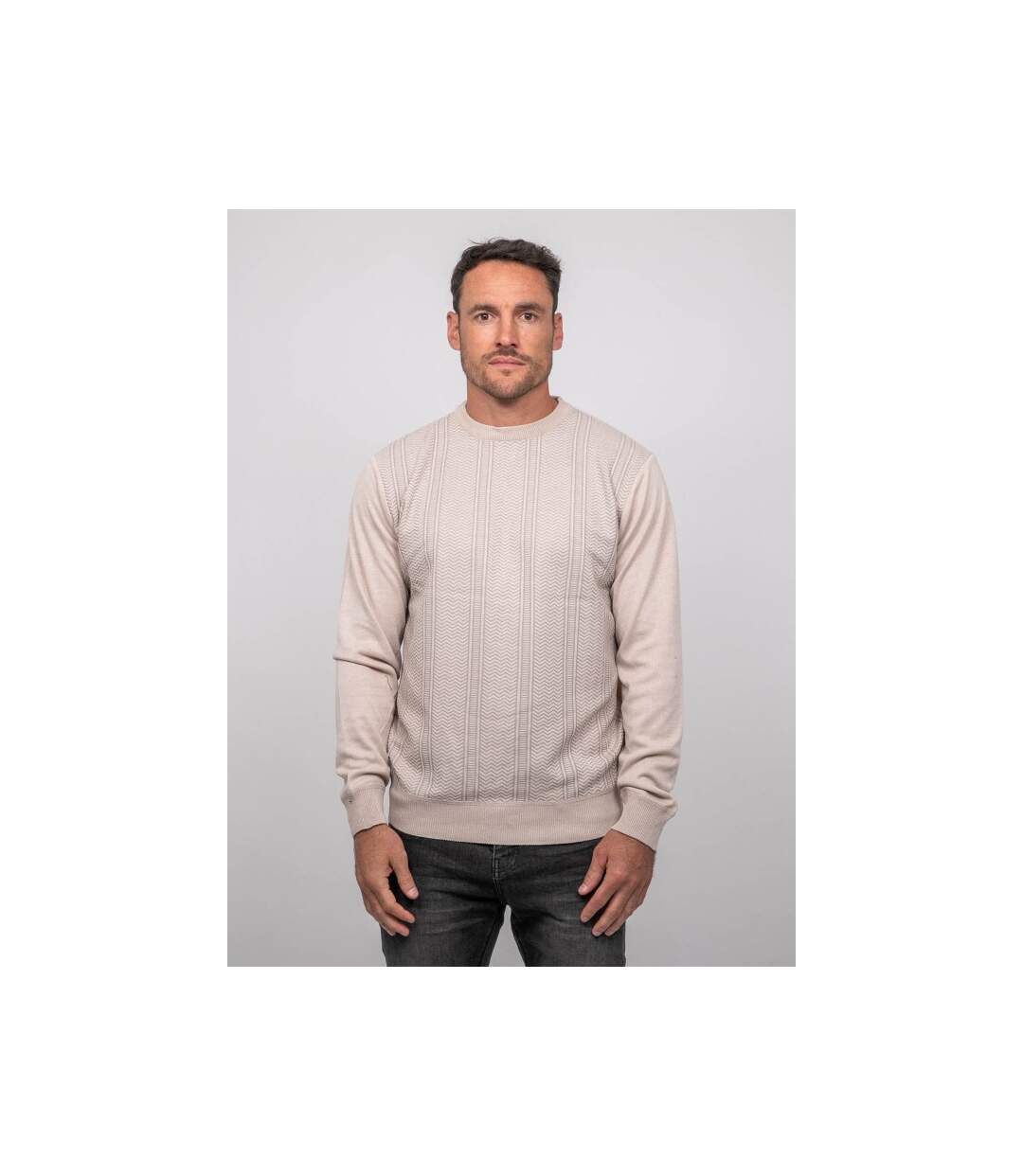 Pull fin col rond jacquard LORANCH-1