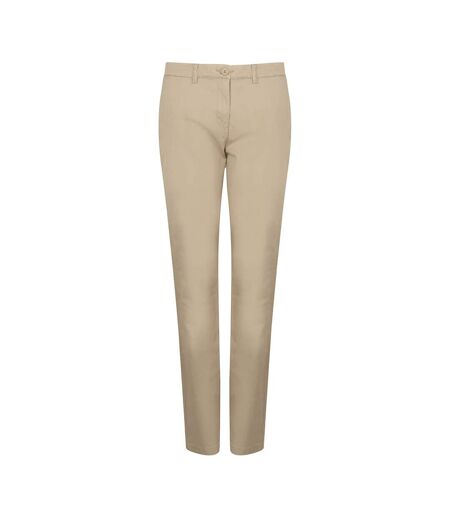 Womens/ladies Stretch Chinos Stone Henbury