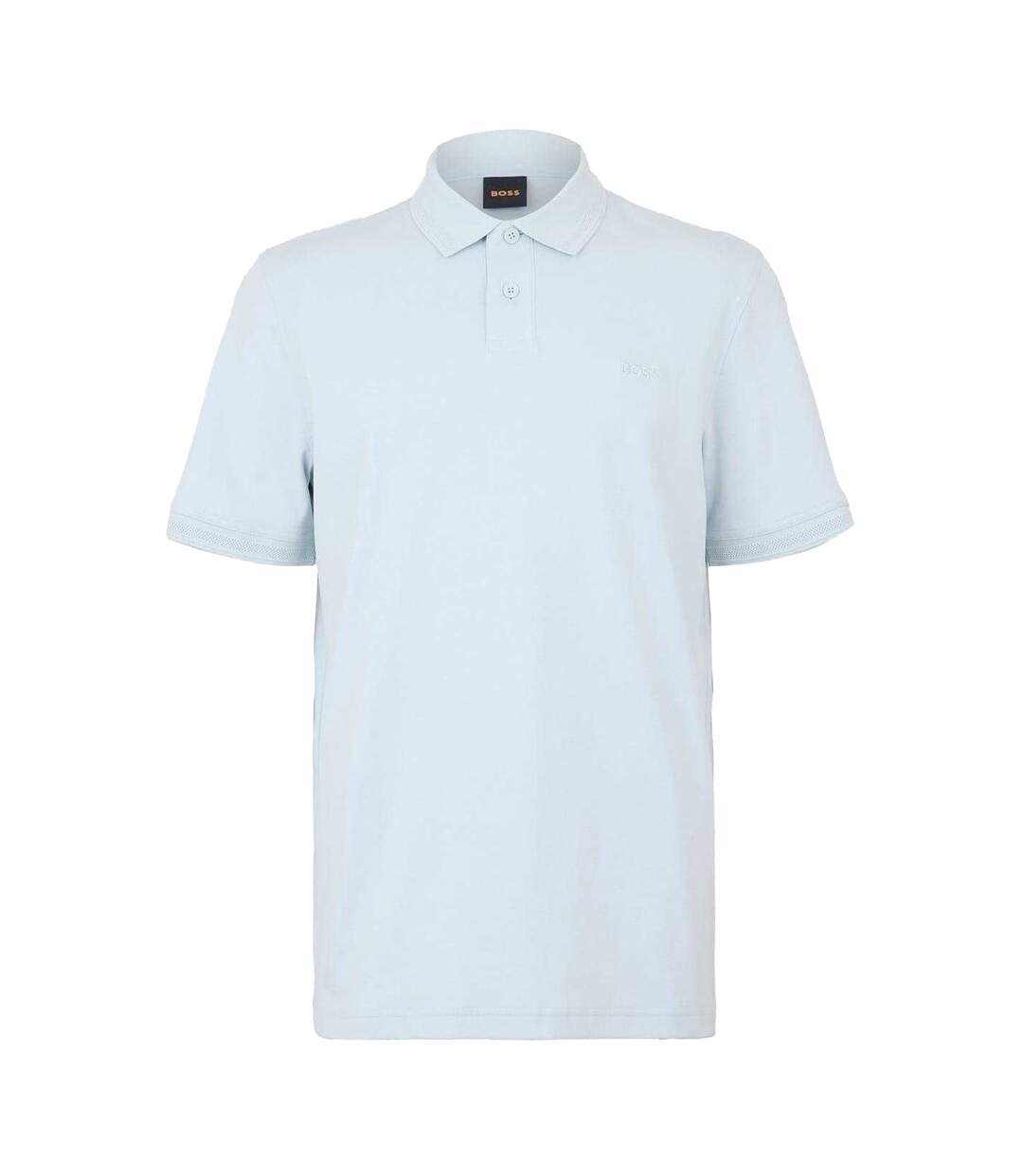 Mens Interlock Short-sleeved Polo Shirt Blue Boss-1
