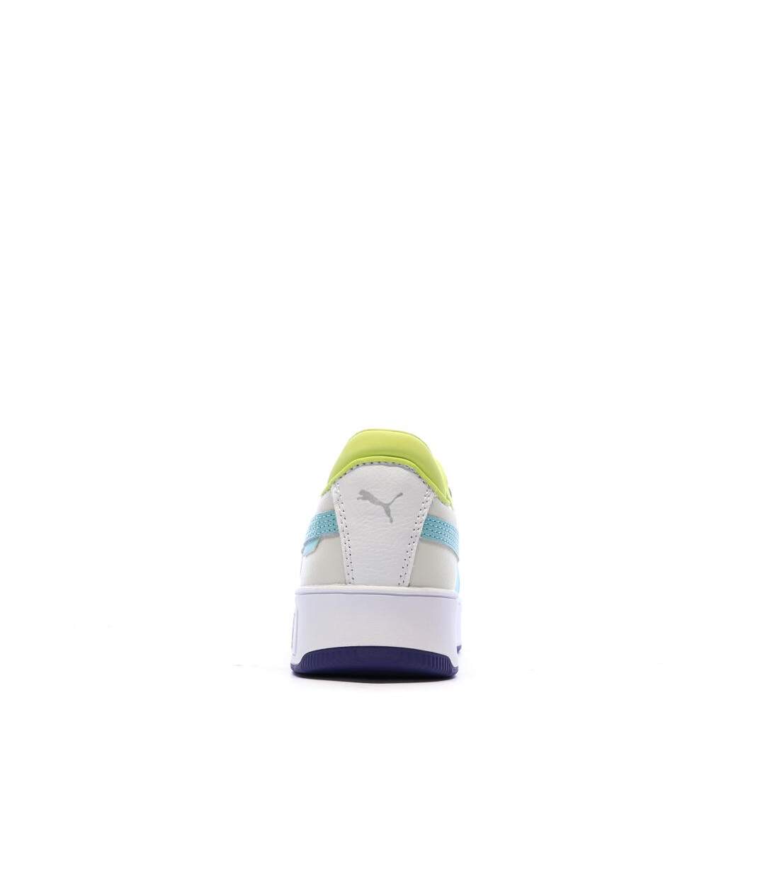 Baskets blanc/vert femme puma carina-3