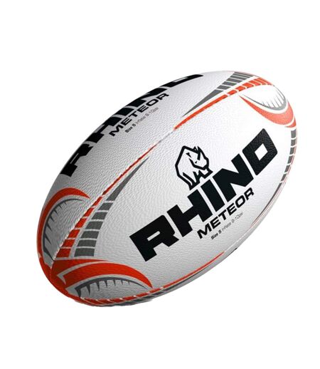 Ballon De Rugby Meteor Taille 4 Blanc Orange Gris Rhino