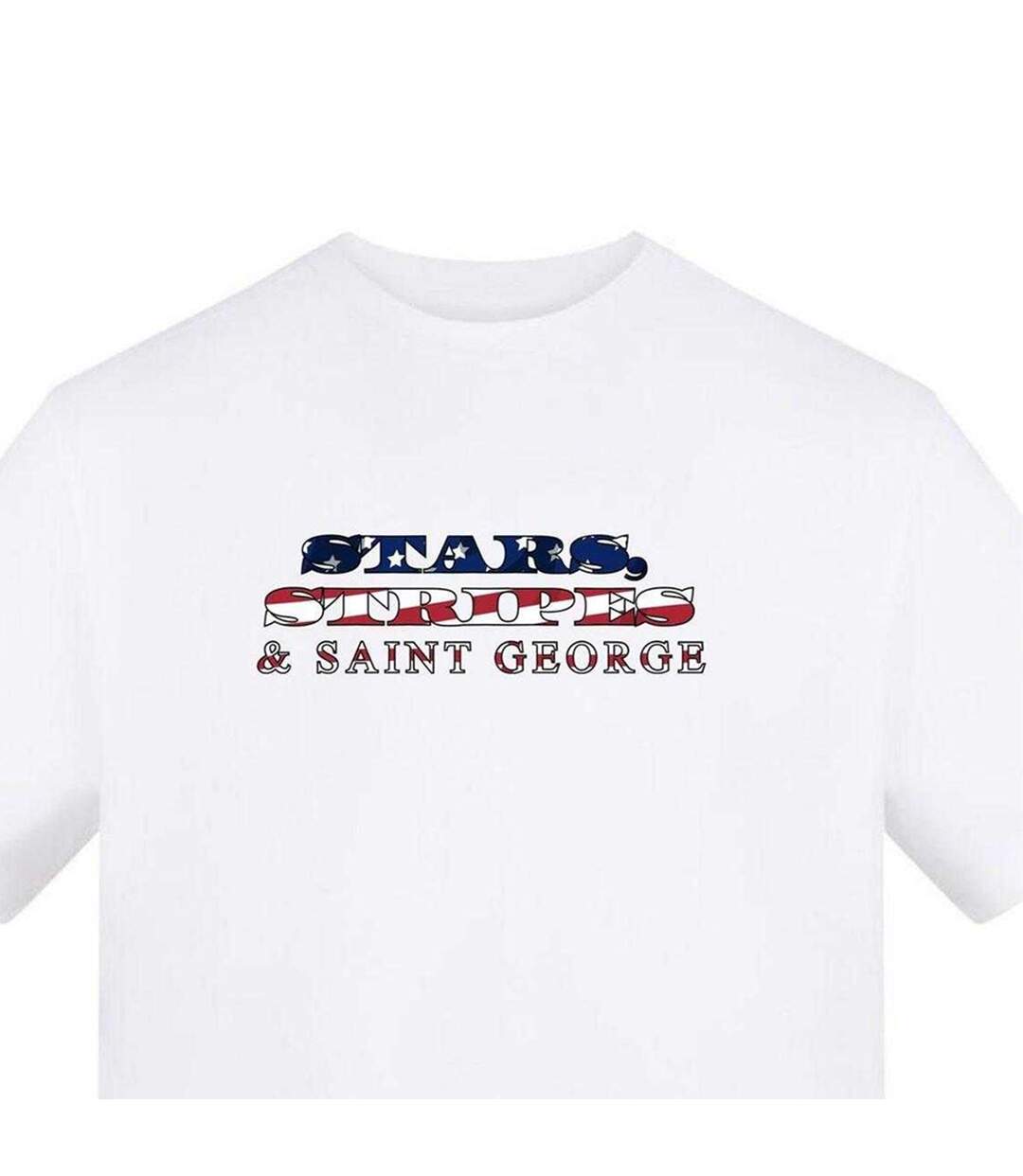 T-shirt Motif/style Angleterre Stars Stripes And Saint George Homme Blanc AWD-3